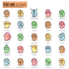 Leinwandbilder - Thin line human brain process icons