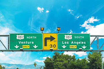 101 freeway crossroad sign in Los Angeles