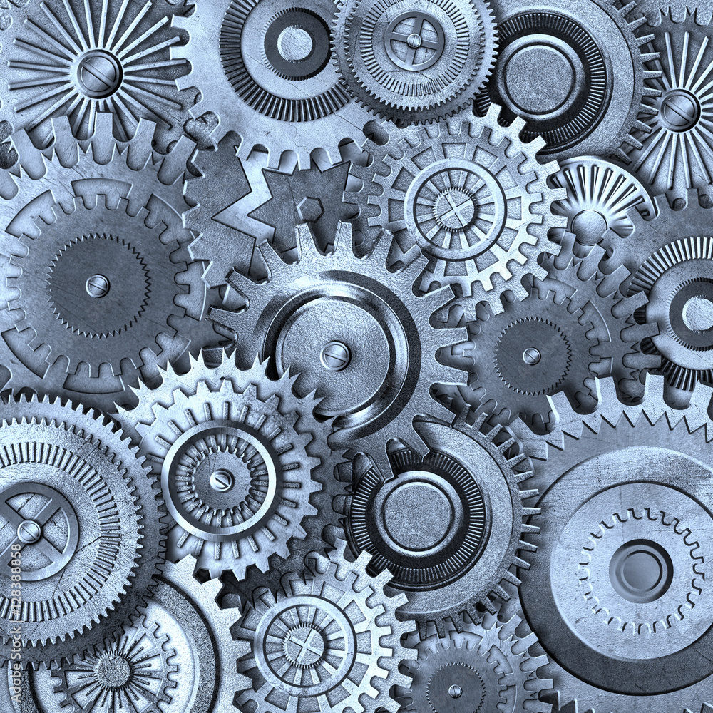 3D metallic gears background Stock Illustration | Adobe Stock