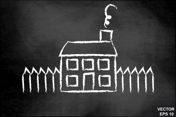 House on the chalkboard. For your design.