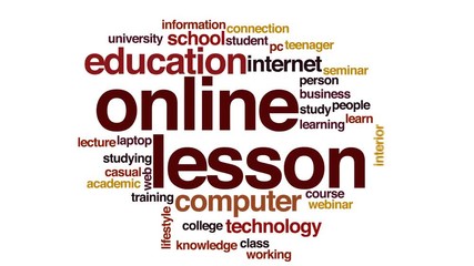 Canvas Print - Online lesson animated word cloud.