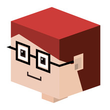 Head Lego Child With Red Hair And Glasses Vector Illustration