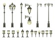 set of street lamps