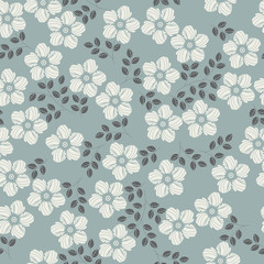  Elegant seamless pattern with flowers and leaves