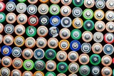 Fototapeta Młodzieżowe - Energy abstract background of colorful batteries.
