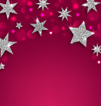 Starry Silver Banner For Happy Holidays