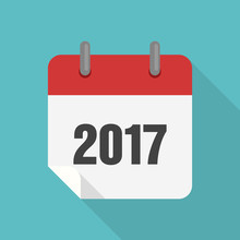 Calendar 2017 Icon Flat Design