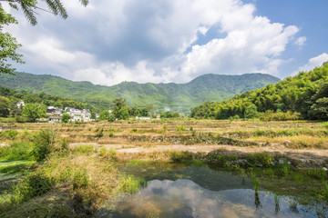 Wall Mural - traditional Chinese Hui Style Village, Tachuan village, near Huangshan, Anhui province