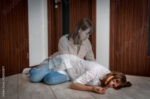 Fotografie, Obraz Soul leaves the body after the woman's death