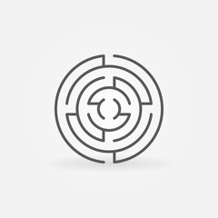 Round labyrinth line icon