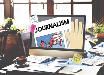 Wall Mural - Journalism Article Interview News Publish Report Concept