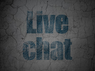 Web development concept: Live Chat on grunge wall background