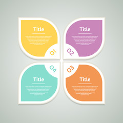 Wall Mural - Vector infographic design template. Business concept with 4 options, parts, steps or processes. Can be used for workflow layout, diagram, number options, web design. Data visualization.