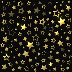 Wall Mural - gold shine stars christmas seamless pattern.
