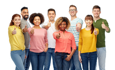 Wall Mural - international group of people showing thumbs up