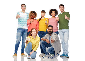 Wall Mural - international group of people showing thumbs up