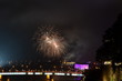 Feuerwerk Linz an der Donau mit Nibelungenbrücke