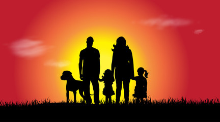 Poster - Vector silhouette of family.