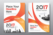 Orange Color Scheme with City Background Business Book Cover Design Template in A4. Can be adapt to Brochure, Annual Report, Magazine,Poster, Corporate Presentation, Portfolio, Flyer, Banner, Website.