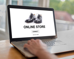 Online store concept on a laptop