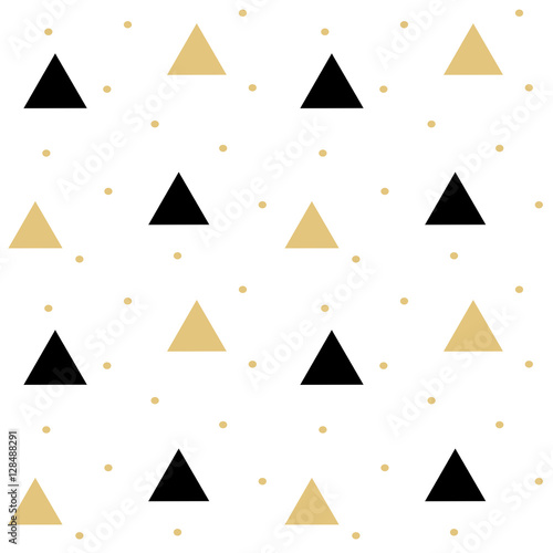 Cuadros en Lienzo gold black scandinavian seamless vector pattern background illustration with tri