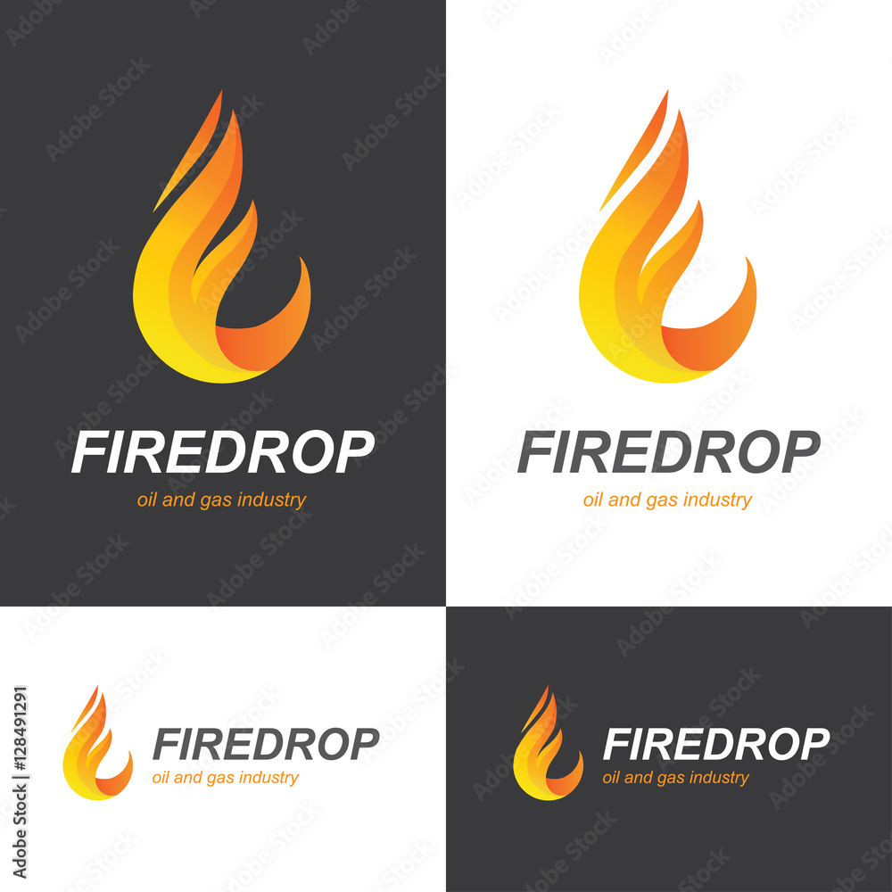 Fire flame drop logo Stock Vector | Adobe Stock