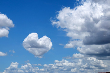 Heart-shaped clouds