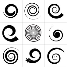 Collection Of Spiral Vector Elements. For Your Next Projects