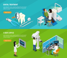 Sticker - Dental Isometric Horizontal Banners