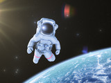 Fototapeta Kosmos - Astronaut in space, 3d render,