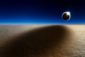 Wall Mural - aerial view of total solar eclipse