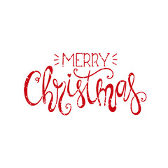 Wall Mural - merry christmas handdrawn lettering