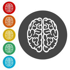 Wall Mural - Brain icon, Brain Logo silhouette 