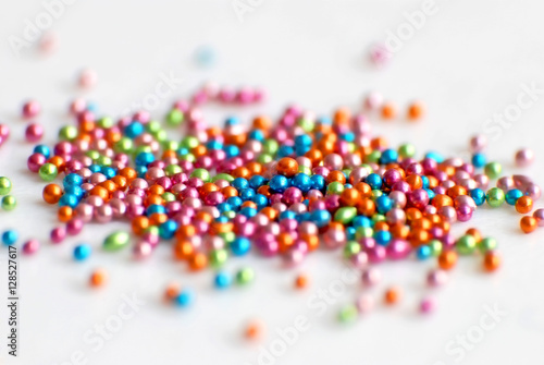 Colorful Rainbow Dragee Balls Background Photo Pattern Design For