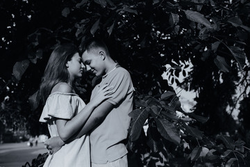 Wall Mural - guy and girl in the park