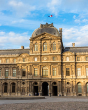 Fragment Of Louvre Buildings In Louvre Museum, Paris, France