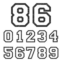 Poster - Vintage numbers stamp