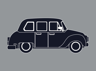 Poster - silhouette taxi car contemporary side view vector illustration eps 10