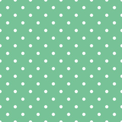 Wall Mural - Small polka dot seamless green background vector