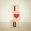I love you words on wooden cubes background