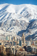 Winter Tehran  view with a snow covered Alborz Mountains on back