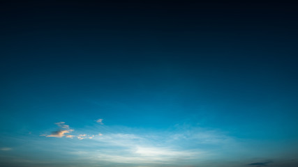 beautiful blue sky before sunrise in the winter