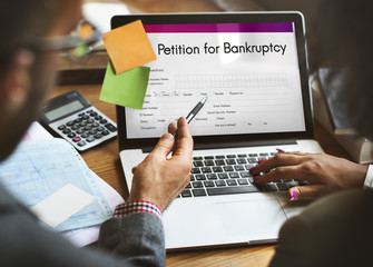 Poster - Petition Bankruptcy Debt Loan Overdrawn Trouble Concept