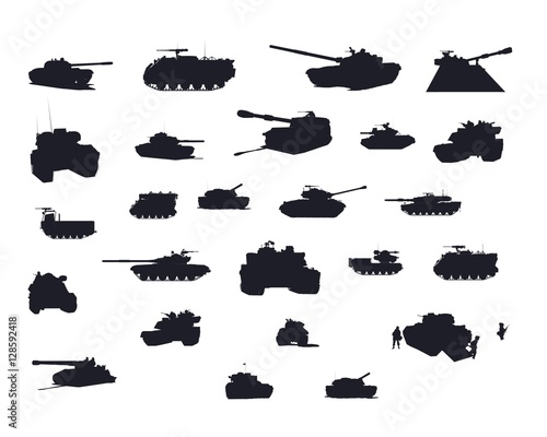 Tank Vector Silhouettes Set Fototapeta