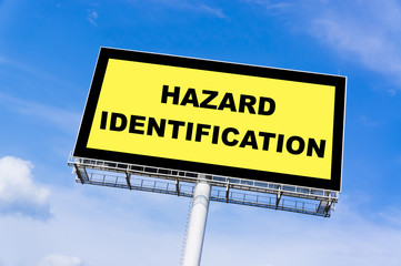 Safety regulation sign billboard and clouds blue sky background