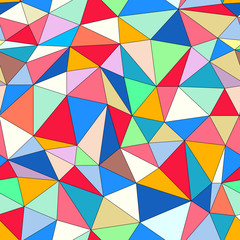 Wall Mural - Seamless pattern with colorful triangles, geometric vector background