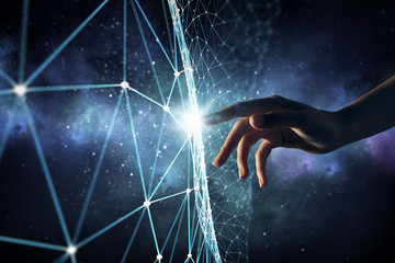 Wall Mural - creating technologies for connection . mixed media