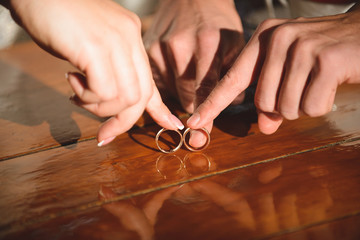 Wall Mural - Couple Playing with Rings