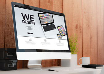 Wall Mural - modern workspace with computer we design