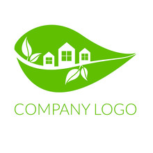 Logo Dla Firmy Z Branży Ekologicznej, Domy W Liściu